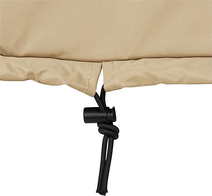 Shine Company Weatherproof Outdoor Rocking Chair Cover, 100% Woven Polyester, Elastic Cord with Toggle, Khaki