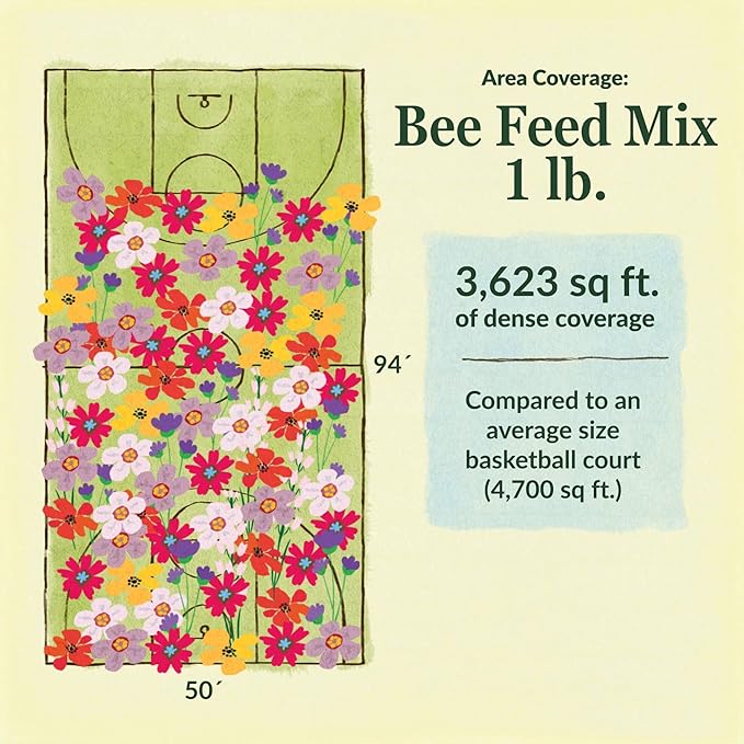 Ferry Morse Wildflower Seeds - Bee Feed Mix, Non-GMO, Full Sun - 1 lb - Other