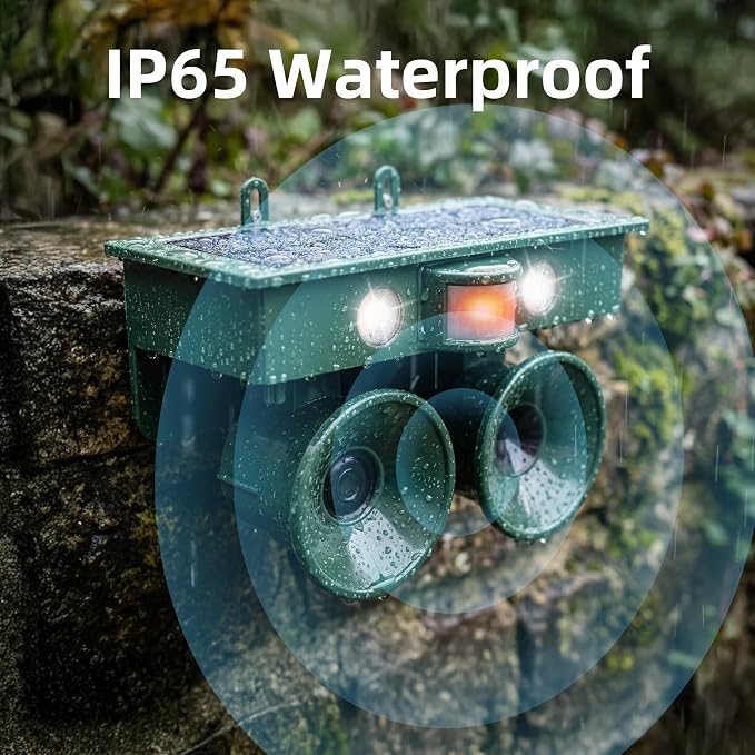 2026 New Ultrasonic Bird Repeller Solar Powered Outdoor Motion Activated Bird Pigeon Deterrents for Outside IP65 Woodpecker Goose Repellent Devices for Rooftops Porch Patio Balconies