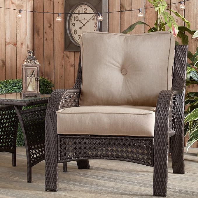 Outdoor 2-Piece Sunbrella Premium Deep Seat Cushion Set, Cast Ash