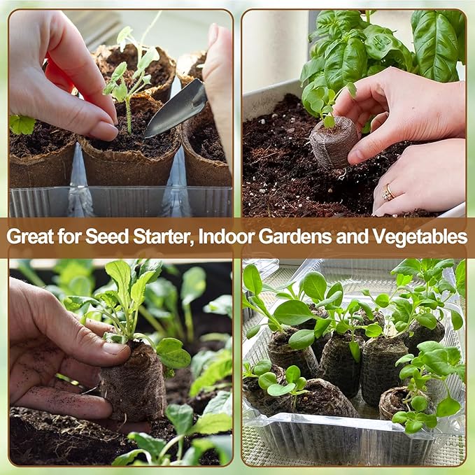 Legigo 50 Pcs 40mm Seed Starter Peat Pellets Pods for Seedlings- Compressed Seed Starting Pellets Seed Starter Pods Plugs Soil Peat Pods for Starting Seeds, Garden Planting Herb Flower Vegetables