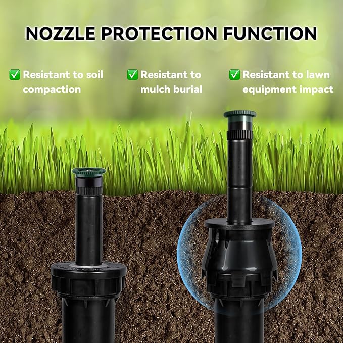 1.5" Pop-Up Sprinkler Riser Extension - 12 Pcs Stackable Irrigation Adapter Enhanced Sprinkler Riser Height & Precision for Pop-Up Sprinkler Alignment - Lawn Sprinkler Riser Extension Component