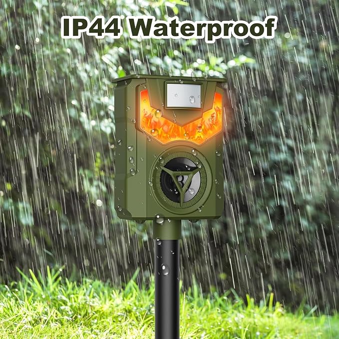 Solar Ultrasonic Deer Repellent Outdoor Solar Animal Repeller Motion Activated Cat Repellent Device 2 Pack Humane Dog Racoon Squirrel Deterrent for Garden Yard Farm Waterproof