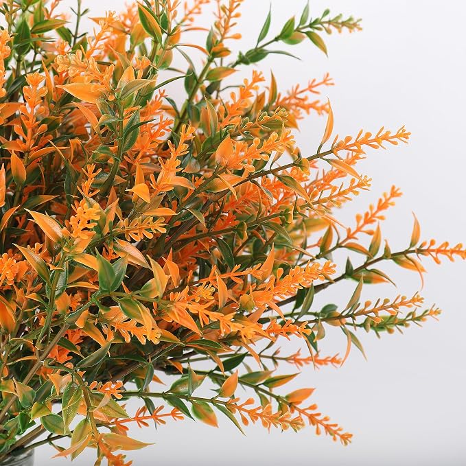 RECUTMS Fall Decoration for Home, Artificial Plants Spring Artificial Fall Flowers for Outdoors UV Resistant Artificial Plants Outdoor Artificial Flowers for Outdoors in Pots(Salmon)