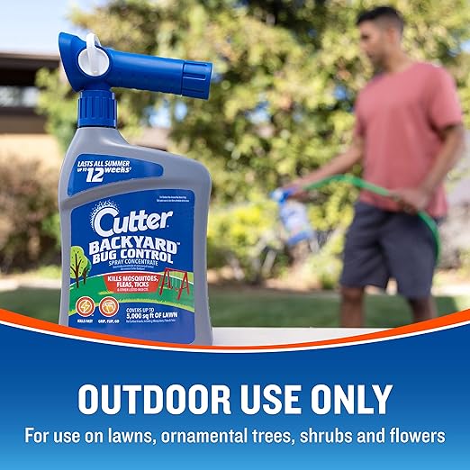 Cutter Backyard Bug Control Spray Concentrate (6 Pack), Kills Mosquitoes, Fleas & Listed Ants, 32 fl Ounce