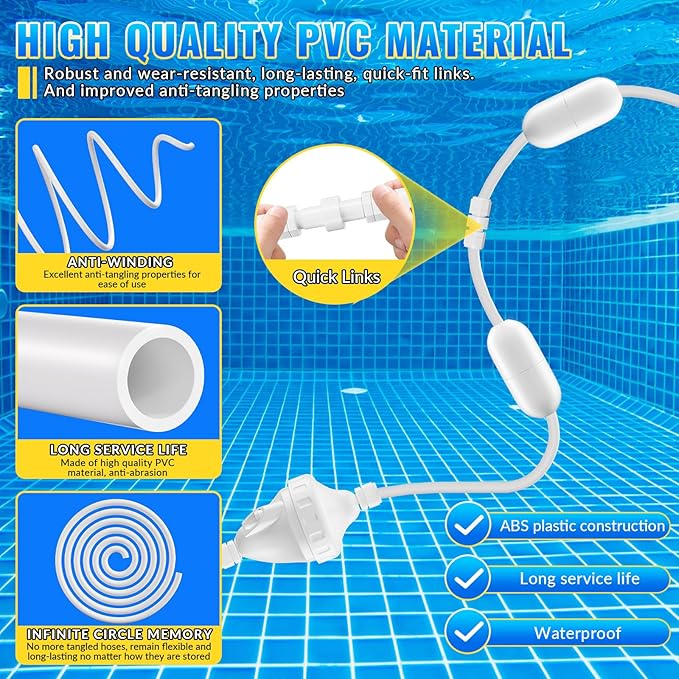 DWALE Pool Cleaner Feed Hose Replacement for Polaris 280, 380, 180, 3900 Pool Cleaners (Not for Polaris 360)