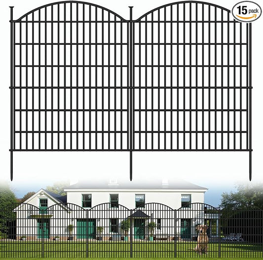 ULIOK 15 Panels Decorative Garden Fence, 32 in(H) X 37.9ft(L) No Dig Fence Panels Animal Barrier for Patio, Animal Ground Stakes Fencing for Garden, Rabbit Dog Temporary Fence for Outdoor Yard