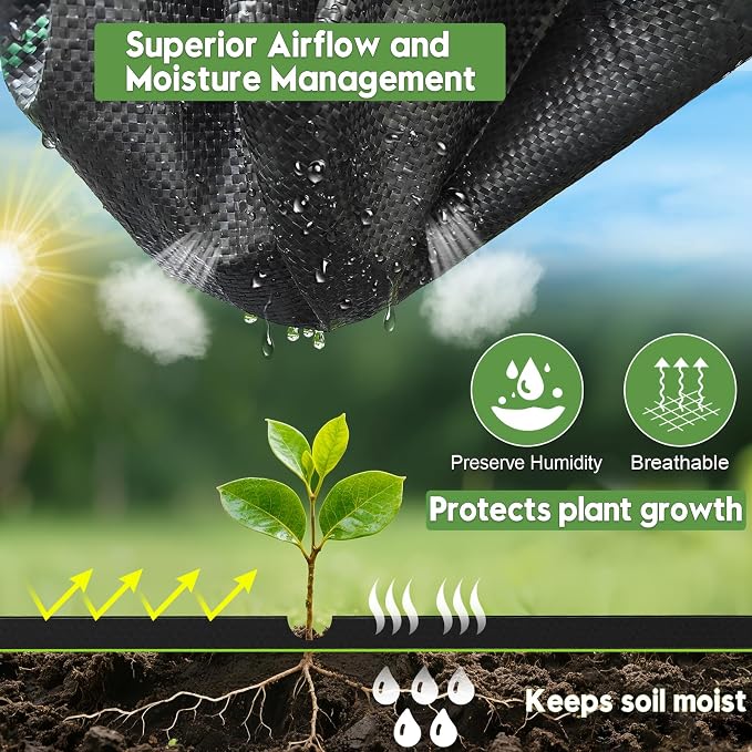 3FTx300FT Weed Barrier Fabric Heavy Duty, Gardening Landscape Fabric Cover Mat, Durable Weed Control Fabric for Garden Bed Cover, Landscaping, Commercial Driveway, Underlayment Use (3x300FT-3.2OZ).