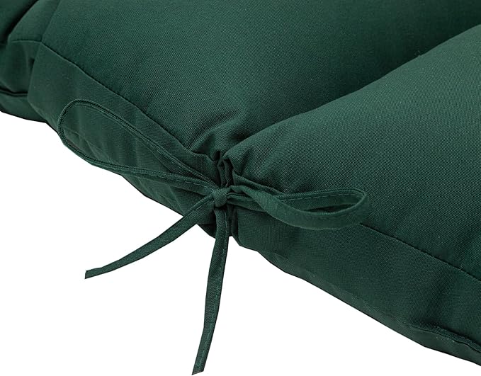QILLOWAY Outdoor High Back Chair Cushion for Adirondack, All Weather Rocking Chair Cushions Thick Padded Replacement for Patio Furniture Set of 4,Mallard, Forest Green
