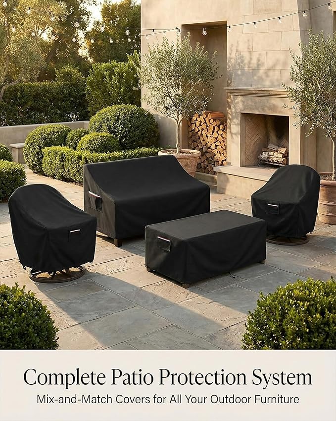 Waterproof Rectangular Patio Coffee Table Cover, 600D Heavy Duty Outdoor Furniture Cover, UV & Wind Resistant, 48×28×16 in All-Weather Protection for Patio & Garden Tables