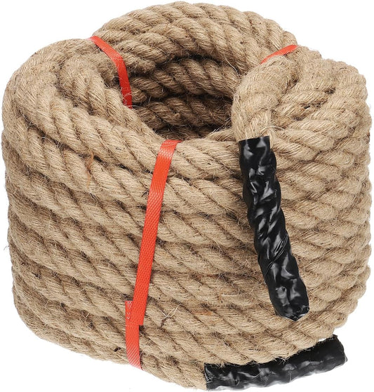 PATIKIL 1" x 50 ft Twisted Manila Rope Jute Ropes Natural Thick Jute Twine Burlap for Docks Railings Bundling Craft Tug of War Decorating