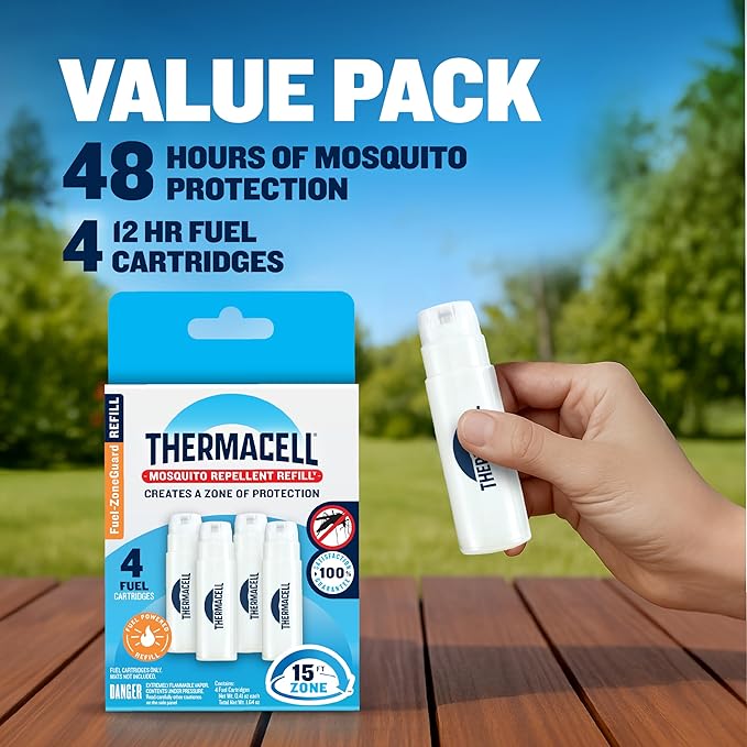 Thermacell Mosquito Repellent Refills; Compatible with Any Fuel-Powered Thermacell Repeller; Highly Effective, Long Lasting, No Spray or Mess; 15 Foot Zone of Mosquito Protection