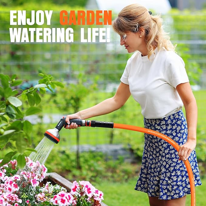 Garden Hose 35 ft x 5/8", NON-EXPANDING Flexible Water Hose, Kink Resistant Lightweight Hybrid Hose, Leakproof Yard Hose with Male to Female Fittings