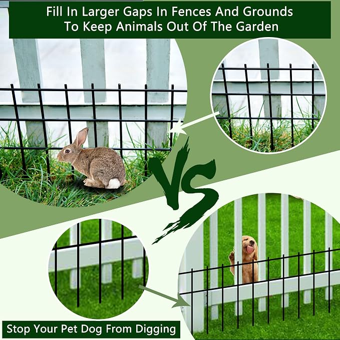 Premium Animal Barrier Fence & Metal Dog Digging Fence Barrier-Secure Containment for Your Canine Companion 30 Feet(L) × 15 Inch(H)