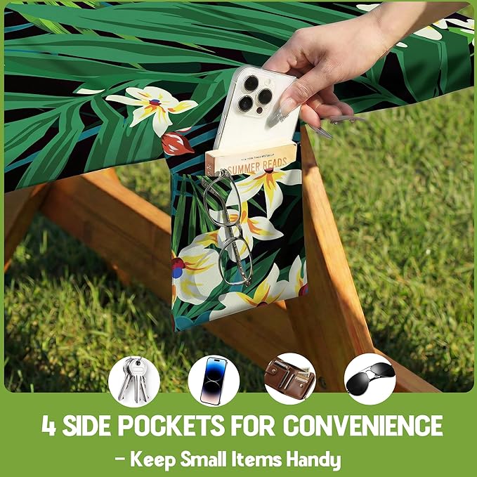 Picnic Table Cover with Bench Covers Waterproof Elastic Rectangle Tablecloth Camping Essentials Supplies Rv Car Travel Gear Must Haves Accessories Fitted Table Cloth Outdoor Road Trip Camper Gifts 6ft
