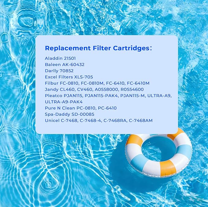 CL460 Jandy Pool Filter Cartridge, Compatible with Jandy CL460, CV460, APCC7354, A0558000, R0554600, Pleatco PJAN115-PAK4, Unicel C-7468, Filbur FC-0810, FC-6410, Aladdin 21501 (4 Pack)