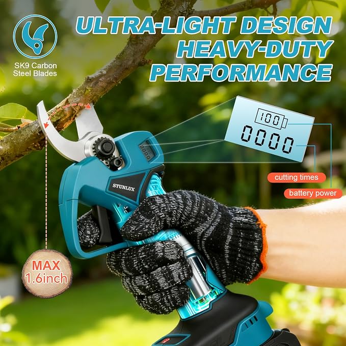 Electric Pruning Shears & 6 Inch pole saws for tree trimming with 7ft Max Extension Pole, Cordless Pole Saw & Electric Pruning Shears Set,2 * 4.0Ah Batteries,Electric Pole Saw Tree Trimming Kit