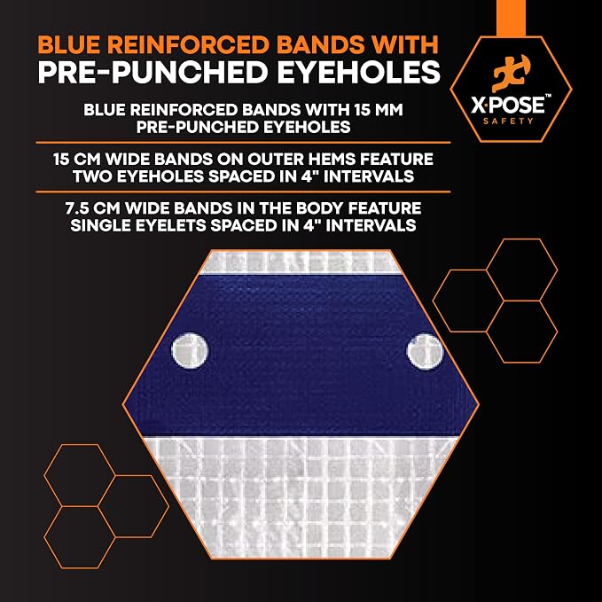 Xpose Safety Fire-Retardant Scaffold Sheeting 13' x 100' – Bulk Half Pallet 8 Packs – 12 Mil White Polyethylene, Heavy Duty Reinforced, UV, Tear-Resistant Construction Wrap for Weather Protection