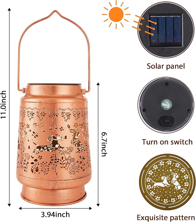 Dachshund Solar Lanterns Outdoor Waterproof, Dachshund Wiener Dog Gifts for Women Men Hanging Solar Lights for Outside, Decorative Light for Garden Patio Porch Yard Decor