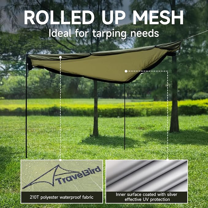 Hammock Screen House with 2 Openings, Lightweight Camping Tarp Tent Mosquito Net for Camping, Picnics, Backyard and Backpacking