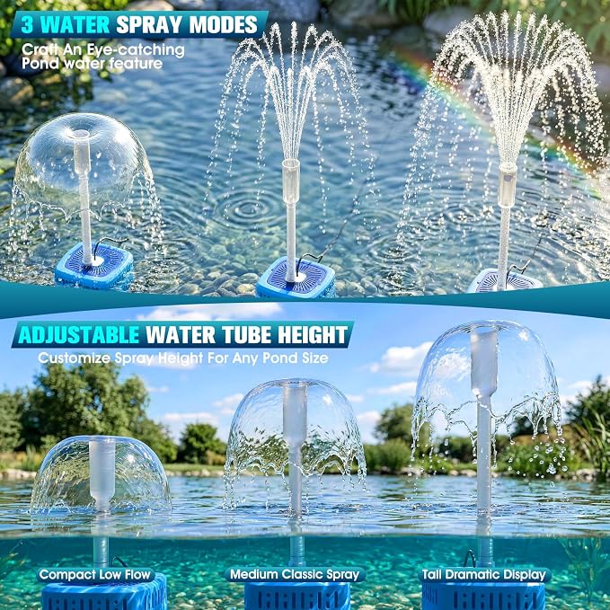 Pond Filter Pumps with Lights, 800GPH Pond Pump with Filter Fountain Kit,130W Pond Filter System with Pump Filter Kit, Koi Pond Filters for Outdoor Pond Water Features(Corded Electric)-White