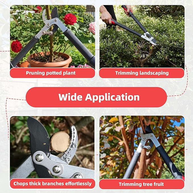 YRTSH Lopper Heavy Duty Branch Cutter Tree Clippers with Compound Action, Chops Thick Branch Ease, Garden Loppers Pruning, 18 Inch Tree Trimmer with 1.6” Clean Cut Capacity (18 Inch)