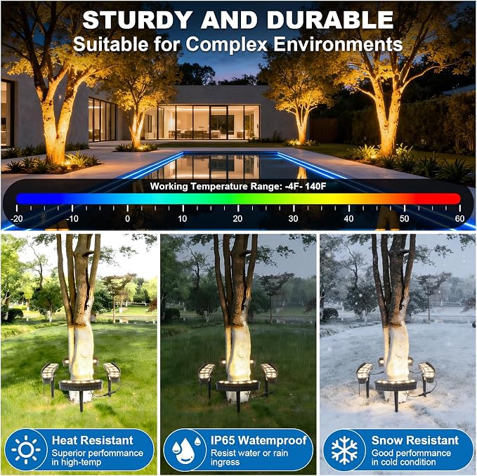 Solar Palm Tree Lights Outdoor,14400mAh large battery，solar tree lights,landscape light,3000K,IP65 waterproof,supports remote control,timer and dimming,Large trees suitable for courtyards and gardens