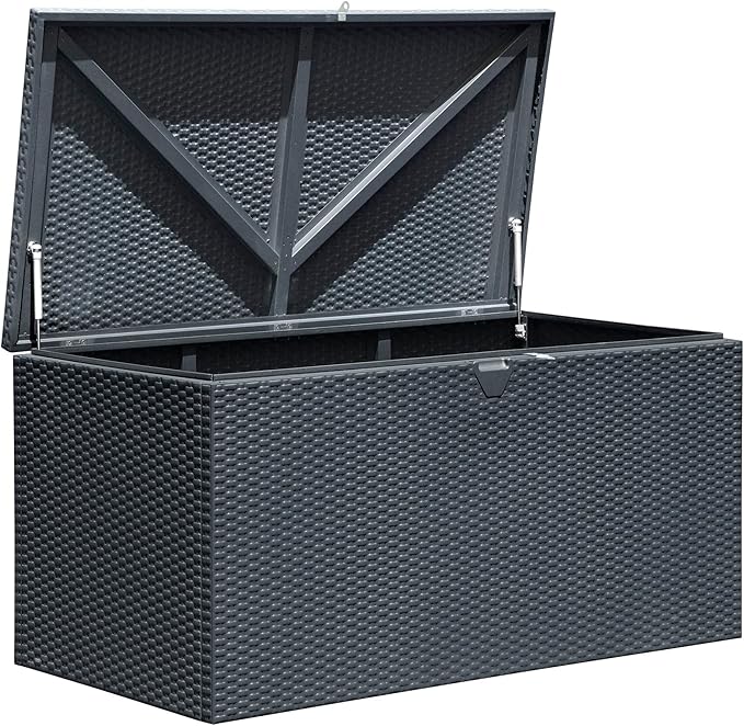 Arrow 4' x 2' x 2' Spacemaker Anthracite 134 Gallon Hot-Dipped Galvanized Steel Storage Deck Box