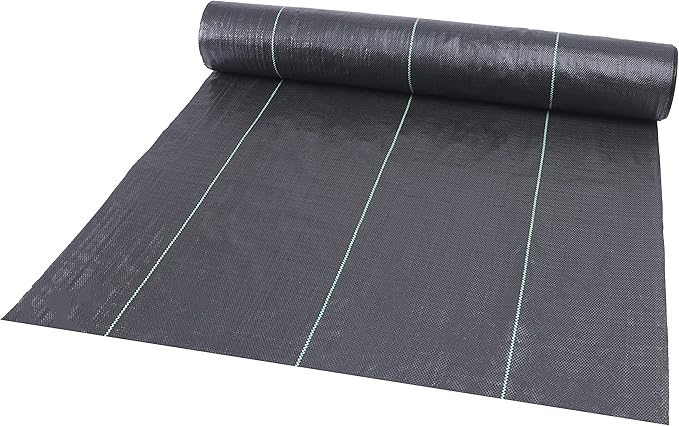 EXTRAEASY 4ft x 180ft Garden Weed Barrier Landscape Fabric,Weed Block Fabric Heavy Duty 3.2OZ,Woven Mulch for Landscaping Ground Cover Weed Control Fabric, Black Garden Bed Liner