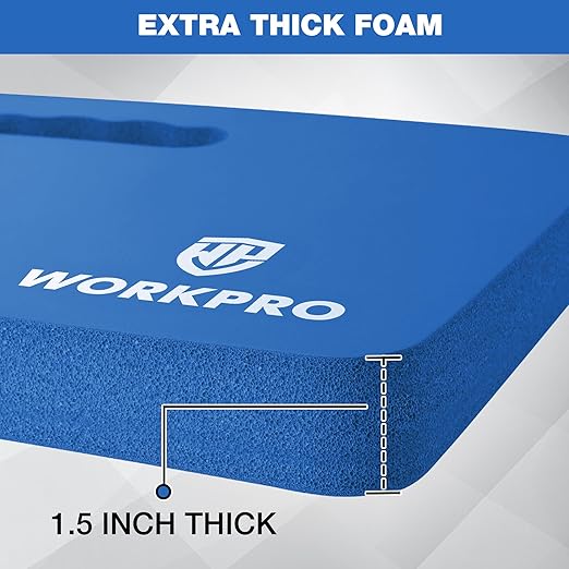 WORKPRO Extra Thick Kneeling Pad, Soft NBR Foam Cushioning for Knee, Large Foam Kneeler Mat for Gardening, Bathing Baby, Exercise, Workout Supplies, 17.5 x 11 x 1.5 in, Blue