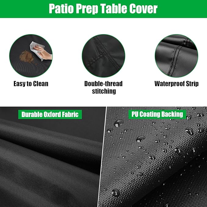 Outdoor Table Cover 31 Inch, Waterproof Patio Prep Table Covers, Outdoor Rectangle Bar Table Cover for Outdoor Furniture - 31 x 25 x 33 Inch