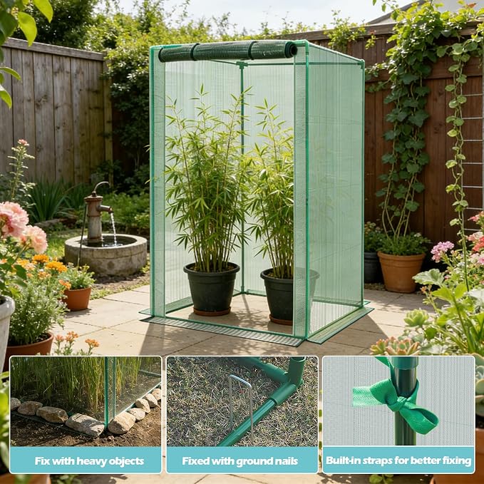 4'x4'x6' Crop Cage Plant Protection Netting Tent | Easy Installment Mesh Tent with Zippers for Vegetables Fruits and Plant | Suitable for Garden Yard and Lawn