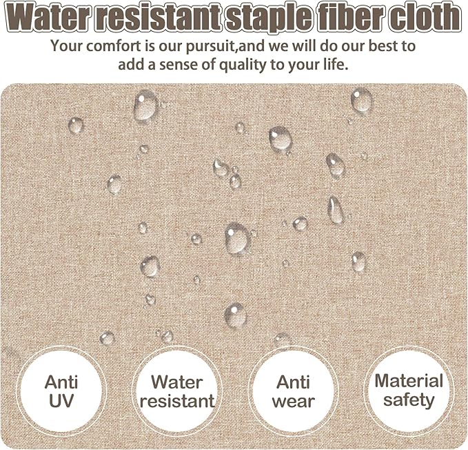14Pcs Patio Cushion Covers Replacement Splashproof UV-Resistant Inelastic Covers with Zippers, Max Compatible 23.6x23.6x3.9 inch Patio Cushion, for 7 Pcs Outdoor Patio Furniture Sets