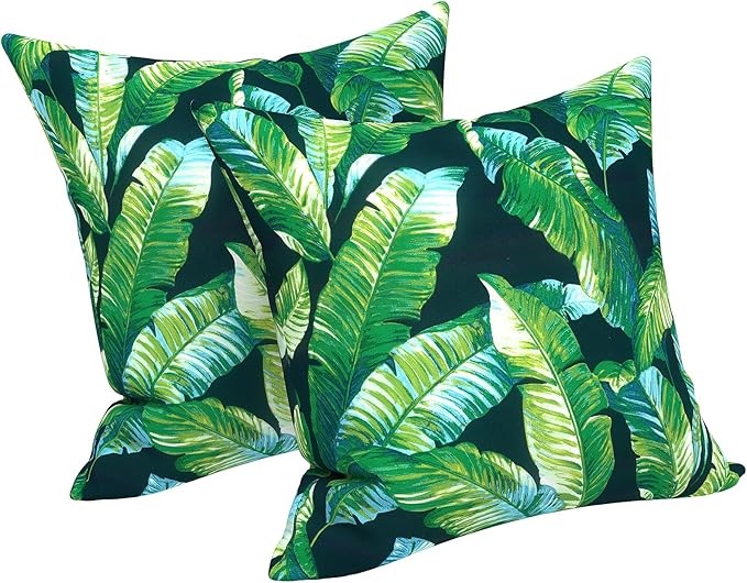 LVTXIII Outdoor Pillow Covers 20x20 Inch, 2 Pack Large Square Throw Pillow Cases, Fade-Resistant Cushion Covers for Patio Furniture Sofa, Garden Porch, Hanalei Lagoon