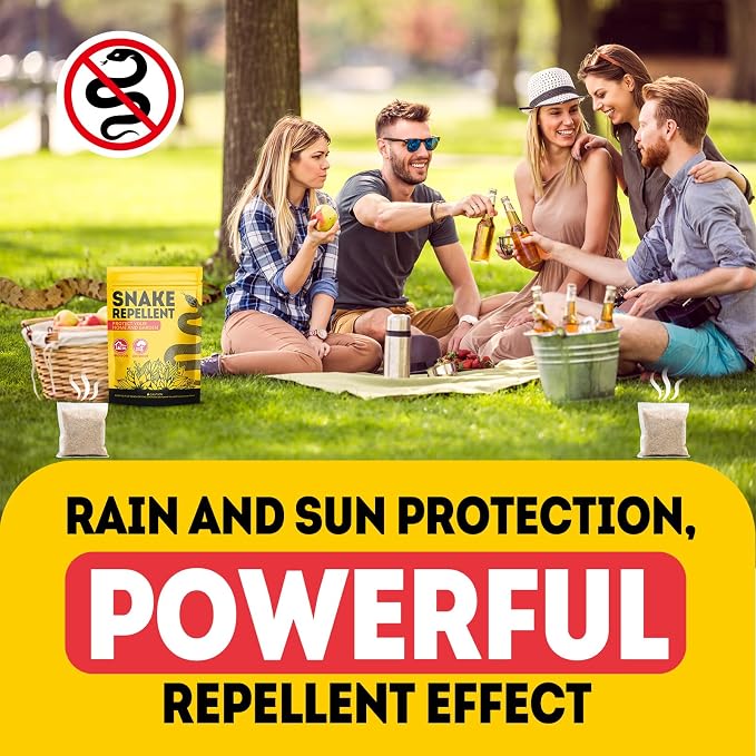 Snake Repellent for Yard Powerful, Best Rattlesnake Repellent Indoor Pet Safe, Snake Away for Outdoor, Nature Snakes Be Gone for Lawn Garden Coop Farm Camping, Snakes Deterrent 12 Packs