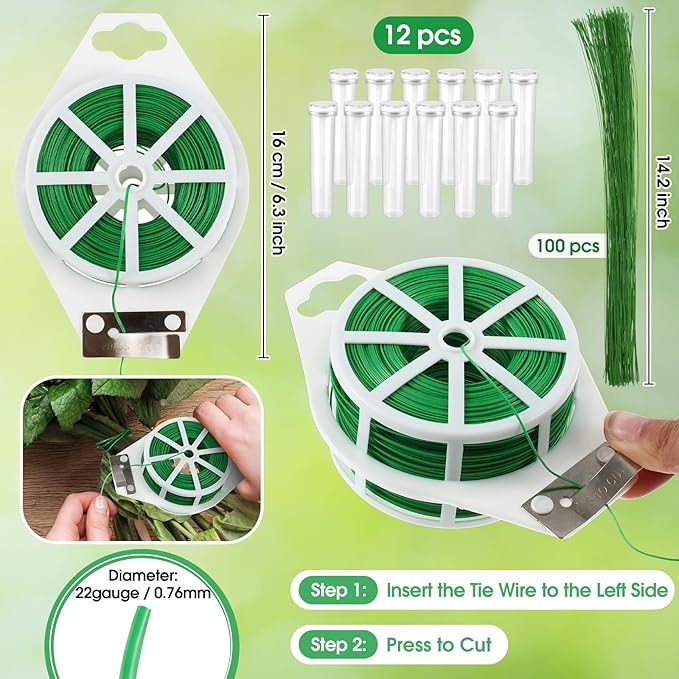 207 Pcs Flower Arrangement Supplies Florist Garden Tool Gift Kit for Women Mother's Day Include Blue Tool Bag Thorn Remover Rose Stripper Outdoor Hand Tools Stem Pruning Shear Gloves Stem Wire Etc