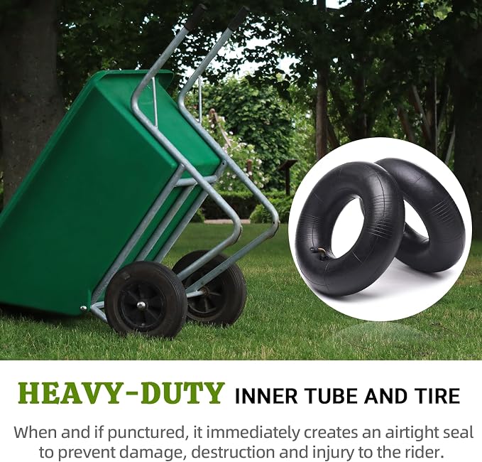 AR-PRO 11x4.00-5|11x4.50-5|11x6.00-5 Heavy Duty Replacement Inner Tube with TR-87 Bent Valve Stem (2-Pack) - for Wheelbarrows, Mowers, Hand Trucks and More
