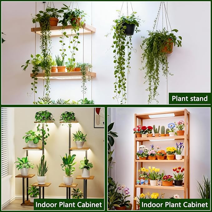 Grow Lights for Indoor Plants Full Spectrum,High PPFD 1536LEDs Plant Lights with 4/8/12/16/20H Timer, Flexible Series & Parallel Connection for Indoor Growing(8 Pack)