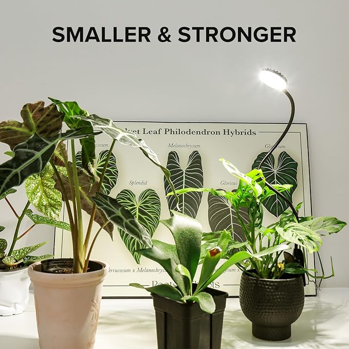 Grow Lights for Indoor Plants, Full Spectrum Plant Grow Lights, 4000K Pot Clip LED Plant Lamps for Indoor Growing with Auto Timer, 4 Dimmable Modes Clip on Light for Succulents 1 Pack