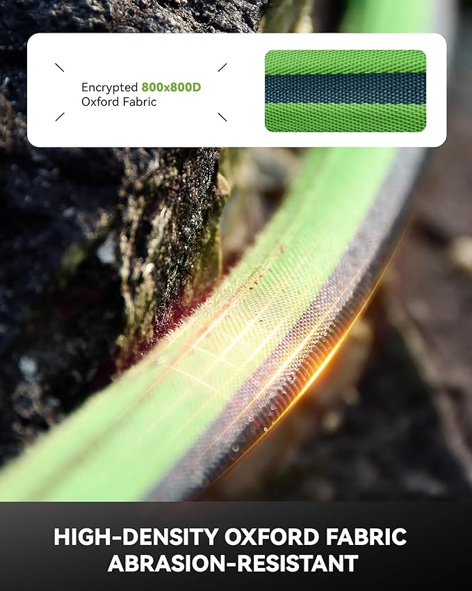 RAINPOINT Garden Hose 25FT, Up to 60% Lighter Non-Expanding Water Hose with TPE Inner Tube, Lightweight & Flexible Anti-Kink Hose, 800D Oxford Fabric, Weather-Resistant, 450PSI Burst, 3/4" Fittings