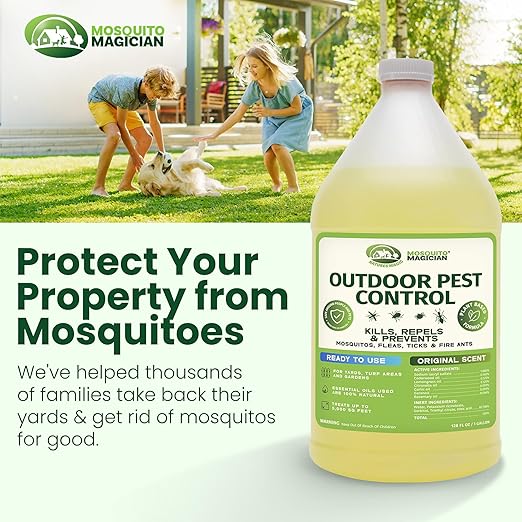 Mosquito Magician Ready-to-Use Mosquito Yard Spray 2 Gal (original scent) – Kills Mosquitoes, Fleas & Fire Ants, Repels & Prevents Ticks – Essential Oil Formula for Sprayers, Foggers & Misting Systems
