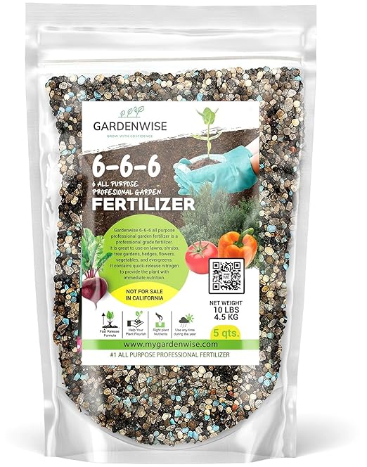 Gardenwise 6-6-6 All-Purpose Professional Plant Food Fertilizer; Ideal for Winter Care & Spring Feeding, Perfect Balanced NPK for Indoor and Outdoor Plants (20 QUARTS)