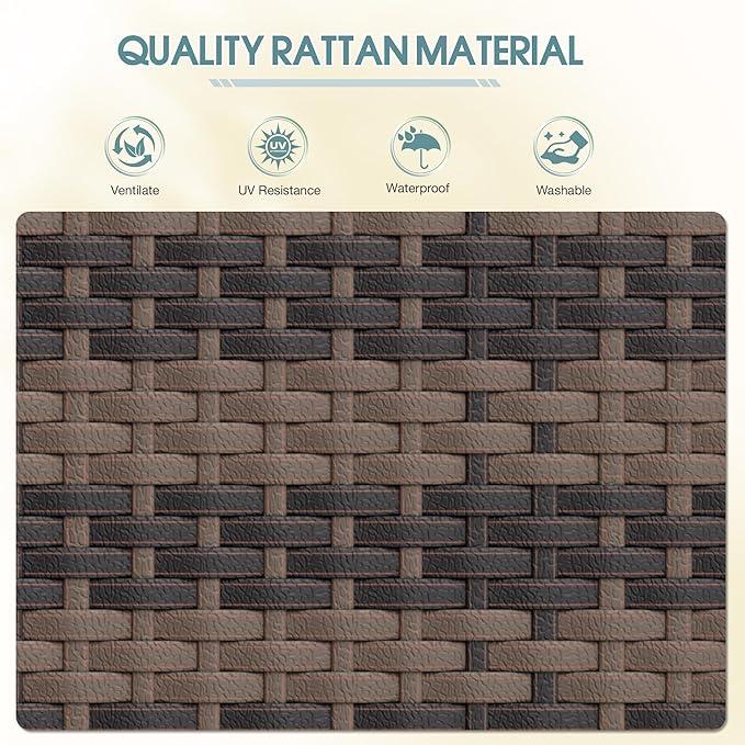 Devoko Outdoor Pool Towel Rack Patio Waterproof Rattan Wicker Storage Cabinet Shed with Shelves & Drawer (Brown)