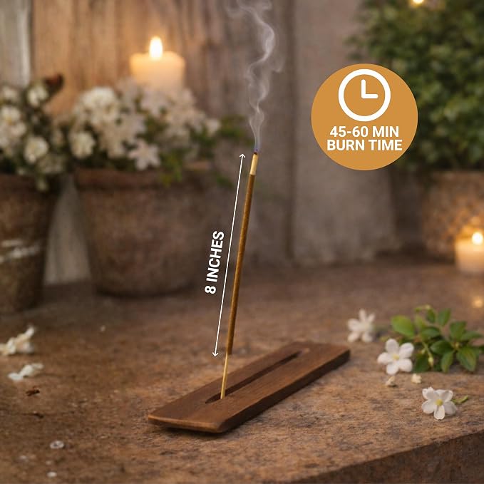 Folkulture Incense Sticks (120 Sticks) | Jasmine Incense for Aromatherapy & Yoga | Long Burning, Charcoal-Free, Non-Toxic Incense for Relaxation & Summer Vibes | Home Decor Gifts