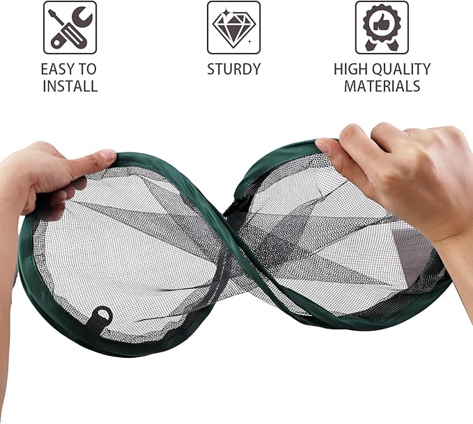 2 Pack Hanging Bird Feeder Tray – Platform Bird Feeder with Glass Fiber Mesh for Outdoors, Bird Feeders for Outdoors Hanging, Easy to Hang & Clean for Garden Yard