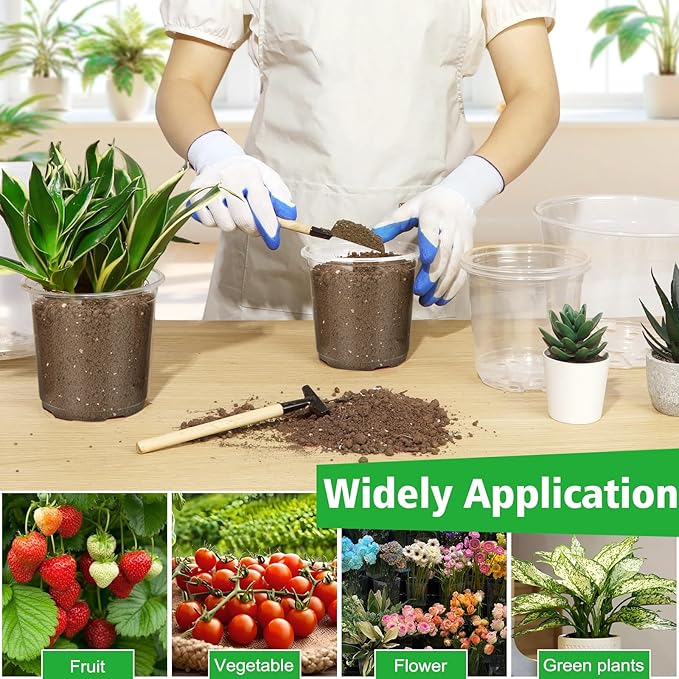 6 Inch Large Clear Nursery Pots with Drainage, 20 Pack Plastic Pots for Plants, Ideal Seedling Pots and Plant Pots for Vegetables, Orchids, Aloe, Indoor Outdoor Use (6 inch-20 Pack)