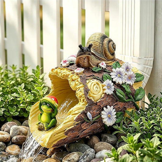 Teaeeno Frog Gutter Downspout Extension Decorations, 3''x4'' Downspout Extender Diverter Splash Block Sculpture Outdoor Decor, Animal Resin Statue Ornaments, for Garden, Lawn, Yard (Snail)