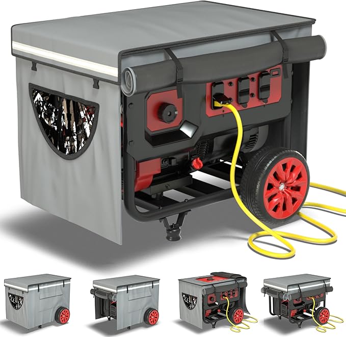 Generator Covers, Generator Covers While Running, Top Can Be Opened for Refueling, 600D Silver Coated Oxford Waterproof Cloth+200D Flexible Fabric Inner Lining, Double Layer Material