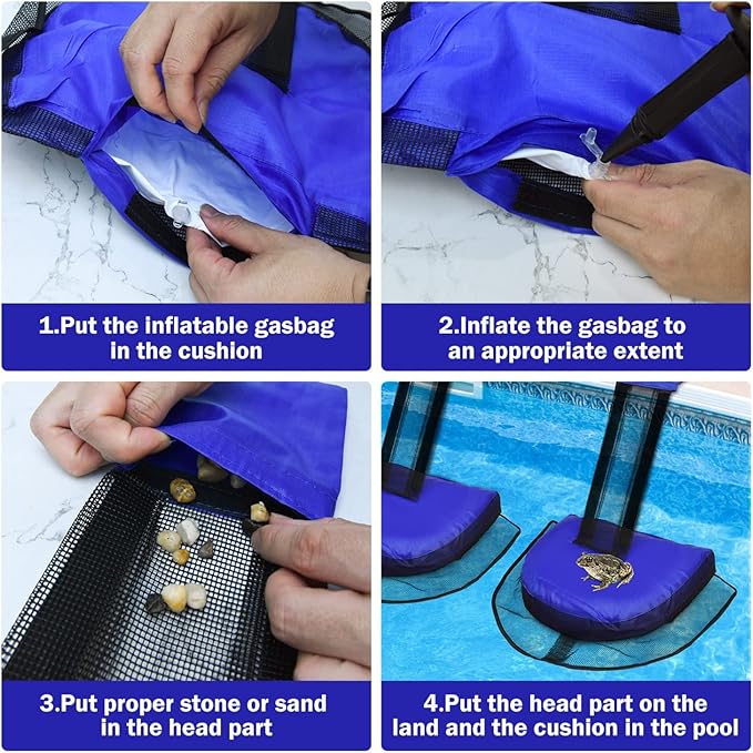 2 Pack Animal Saving Escape Ramp Critters, Swimming Pool Floating Animal Saver, Frog Saver, Floating Pool Reduces Tool for Outdoor Pools and Spas