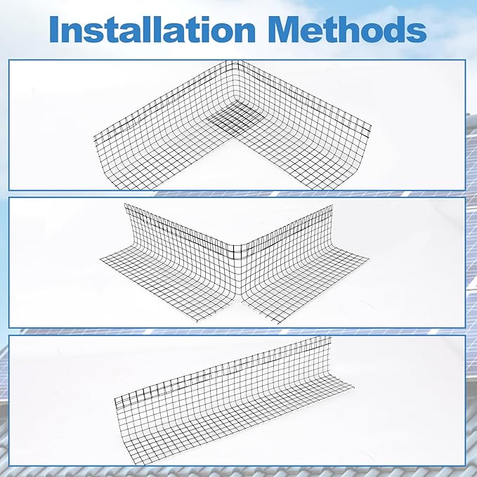 INCIKITI Solar Panel Bird Guard 6in x 50ft PVC Coated Solar Panel Bird Guard Mesh 1/2" Critter Guard with 50 Fastener Clips, 20 Tie Wire, Cutting Scissor, Gloves